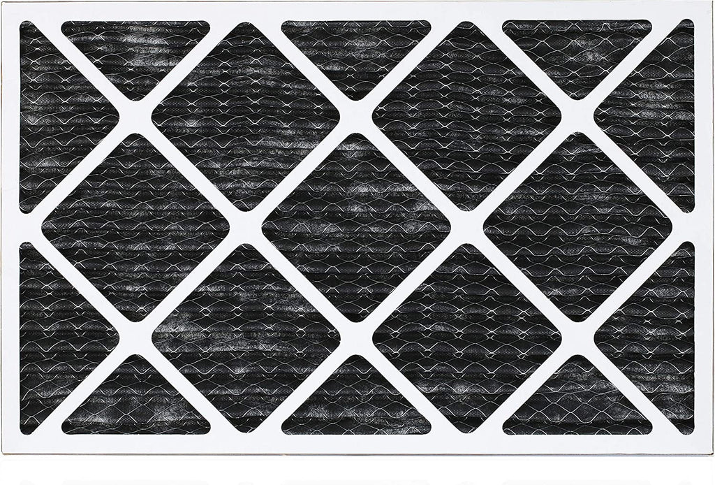 Filterbuy 12x25x1 MERV 8 Odor Eliminator Pleated HVAC AC Furnace Air Filters with Activated Carbon (3-Pack)