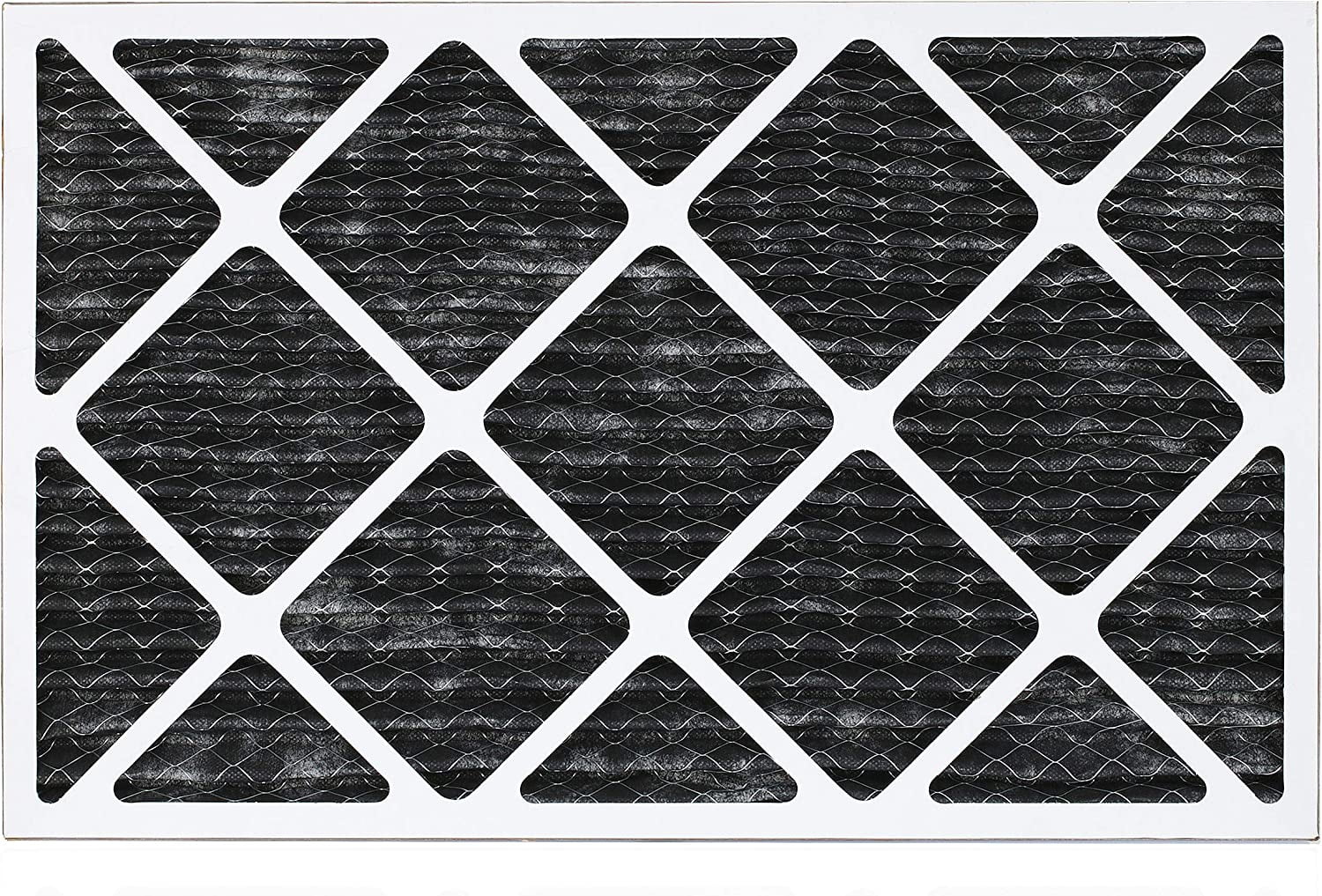 Filterbuy 24x30x1 MERV 8 Odor Eliminator Pleated HVAC AC Furnace Air Filters with Activated Carbon (12-Pack)