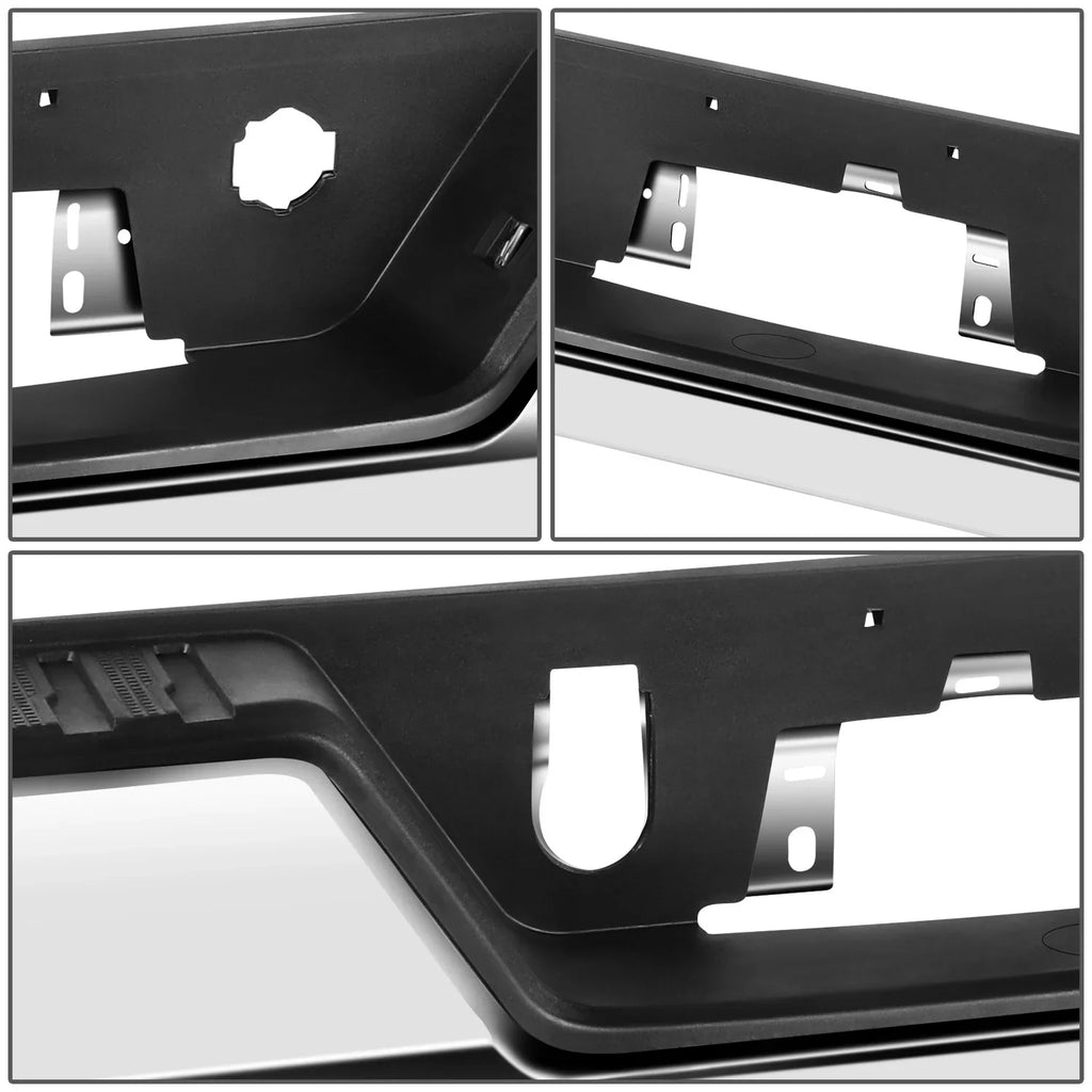 DNA Motoring STEPBUM-10067 For 2019-2023 Silverado Sierra Chrome Rear Step Bumper With Dual Exhaust Cutouts