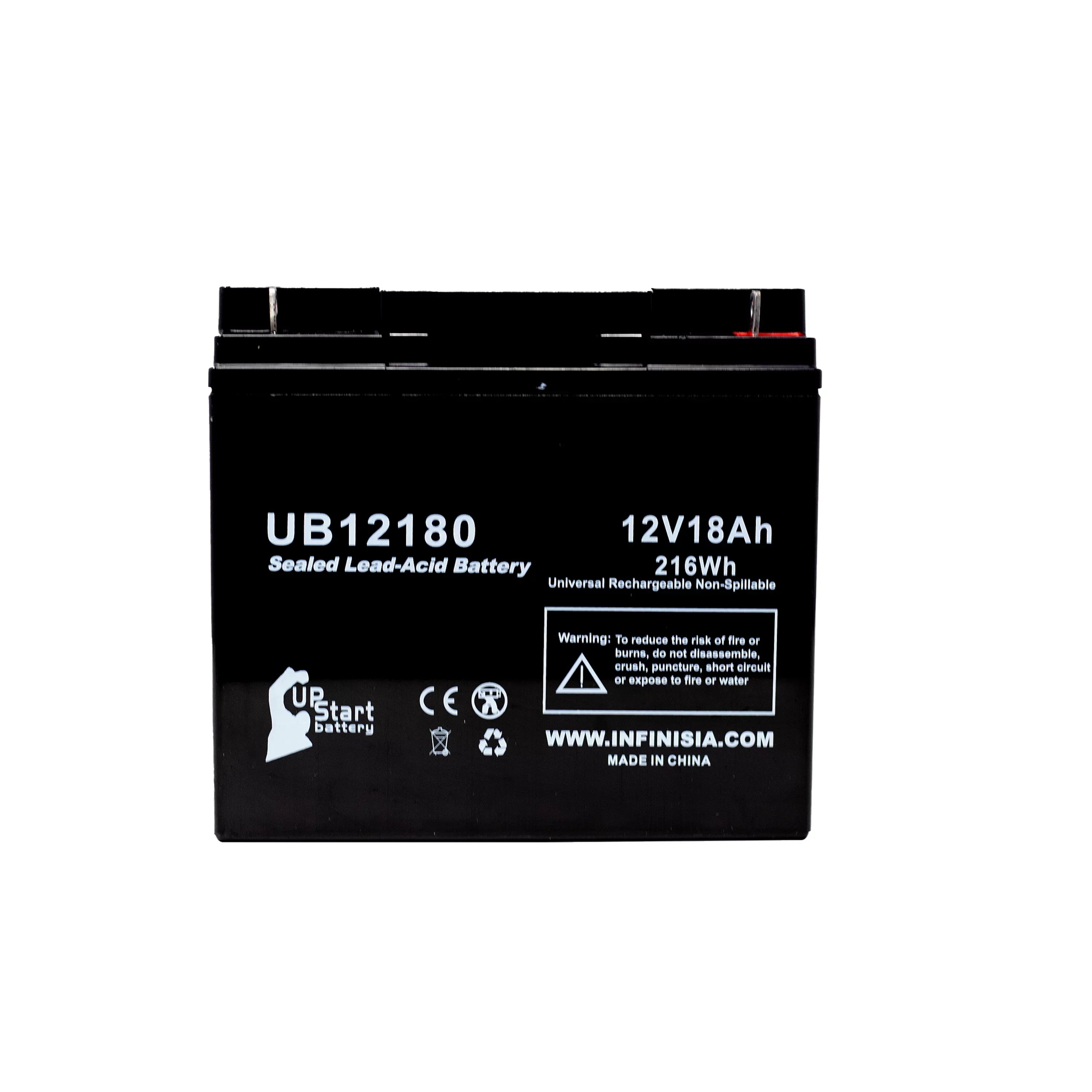 Compatible EAGLE PICHER BATTERIES CF12V18 Battery - Replacement UB12180 Universal Sealed Lead Acid Battery (12V, 18Ah, 18000mAh, T4 Terminal, AGM, SLA)