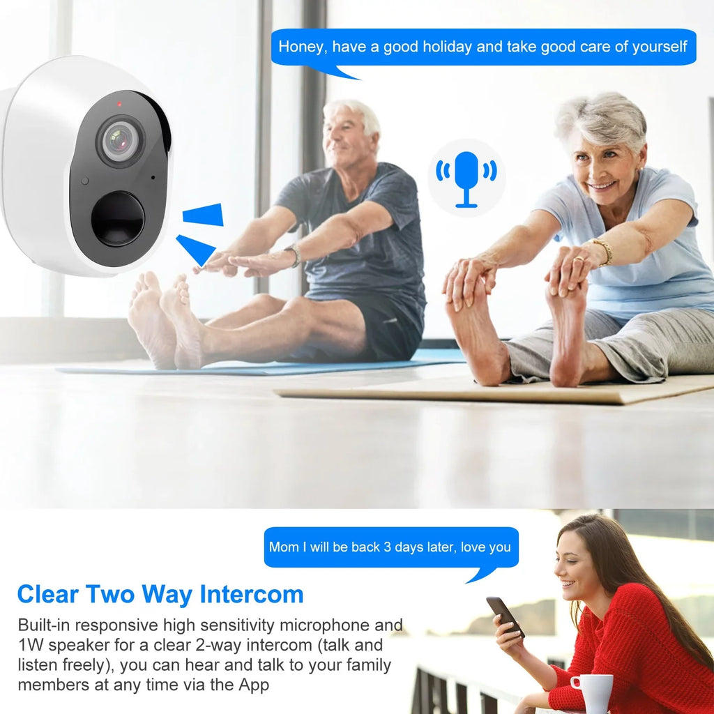 iNova 1080P FHD WiFi IP Camera Two-Way Audio Security Surveillance Camera IP65 Waterproof
