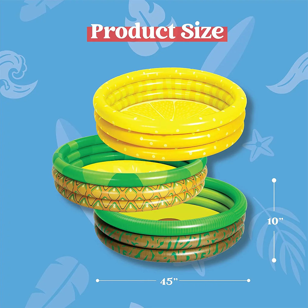 3 Packs 45 X 10 Inflatable Kiddie Pools Lemon Pineapple Avocado Inflatable Kiddie Pool Set for Kids Summer Fun Baby Swimming Pool Water Pool Pit Ball Pool