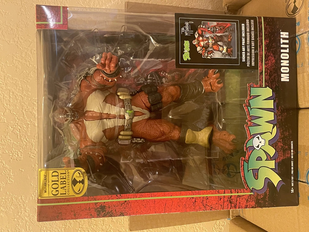 McFarlane Toys Gold Label Collection Spawn Monolith Megafig 7-in Action Figure with Autographed Lithograph Art Print