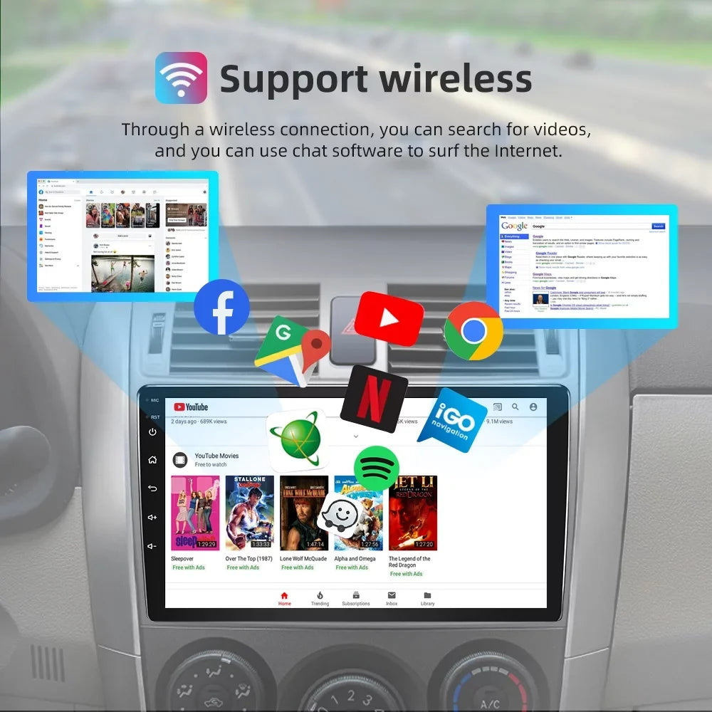 JMANCE Android 10 Car Stereo for Toyota Sienna 2011-2014 9" Touch Screen Radio Support Wireless Apple CarPlay Andriod Auto
