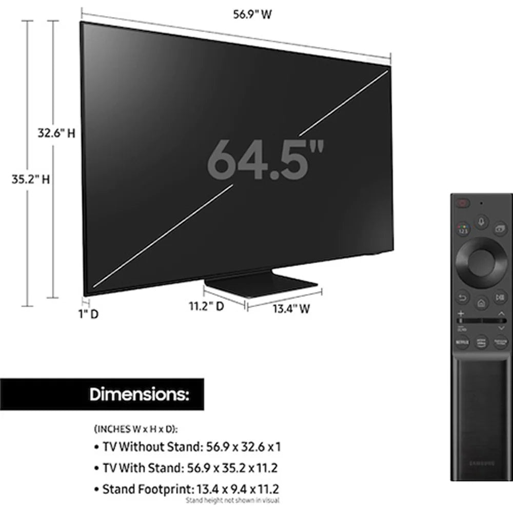 Samsung QN65QN90AA 65 Inch Neo QLED 4K Smart TV (2021) Bundle with Premium Extended Service Contract