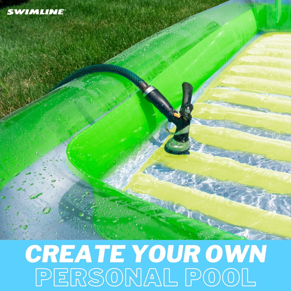 SWIMLINE Original Suntan Tub Classic Edition Inflatable Floating Lounger Green and Yellow  Tanning Pool Hybrid Lounge