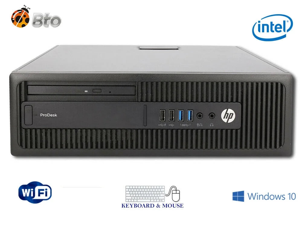Repaired HP 600 G2 Desktop Computer Chipset Pentium G4400 3.3GHz CPU 8GB Ram, 2TB HDD, New 20" LCD, Keyboard & Mouse, WiFi, DVD, Win10 Pro PC (Refurbished)
