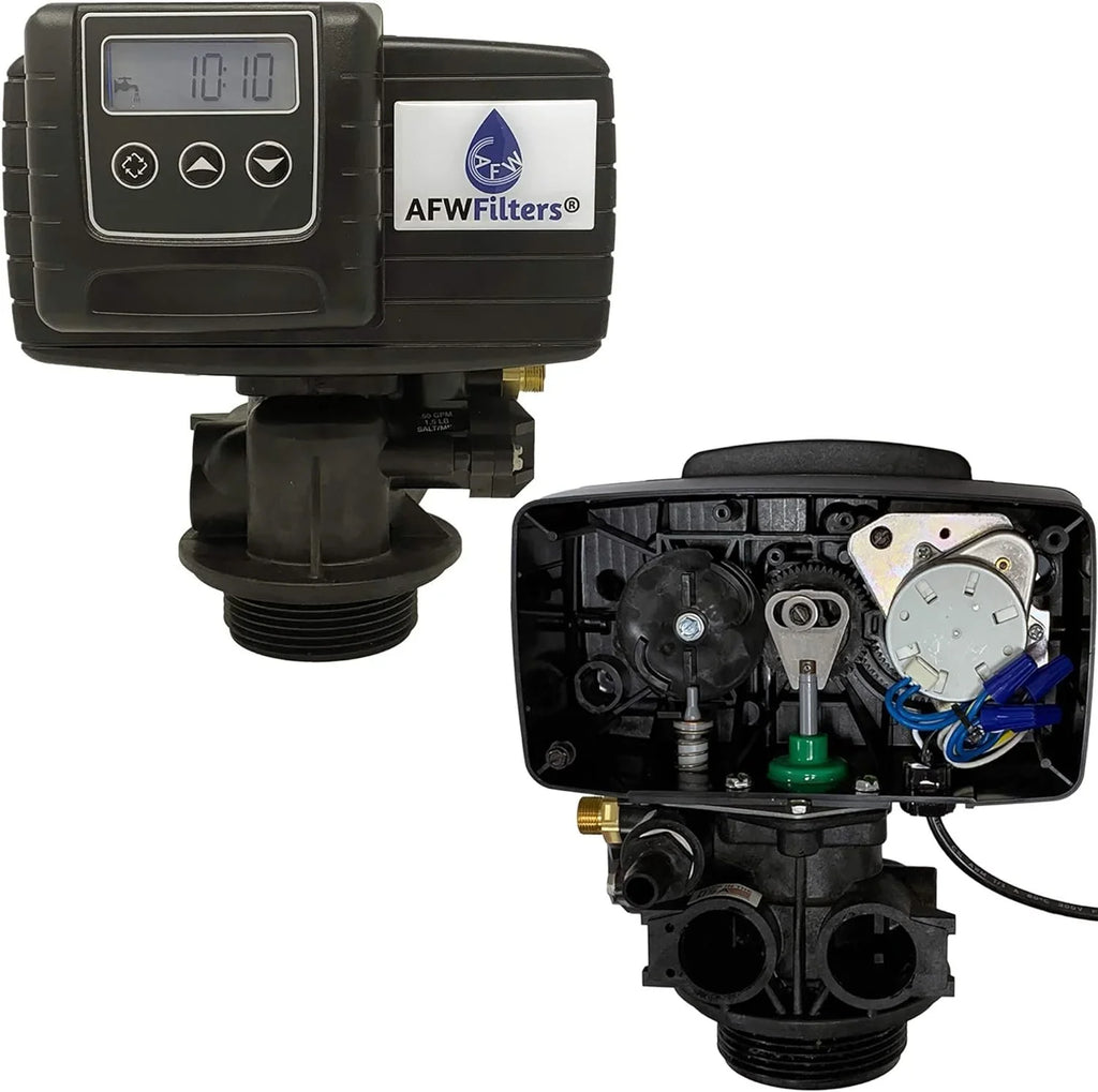 AFWFilters 2 cubic Foot 64k Whole Home Iron Pro Water Softener with Fine Mesh Resin, 3/4" Plastic MNPT Connection, and Blue Tanks