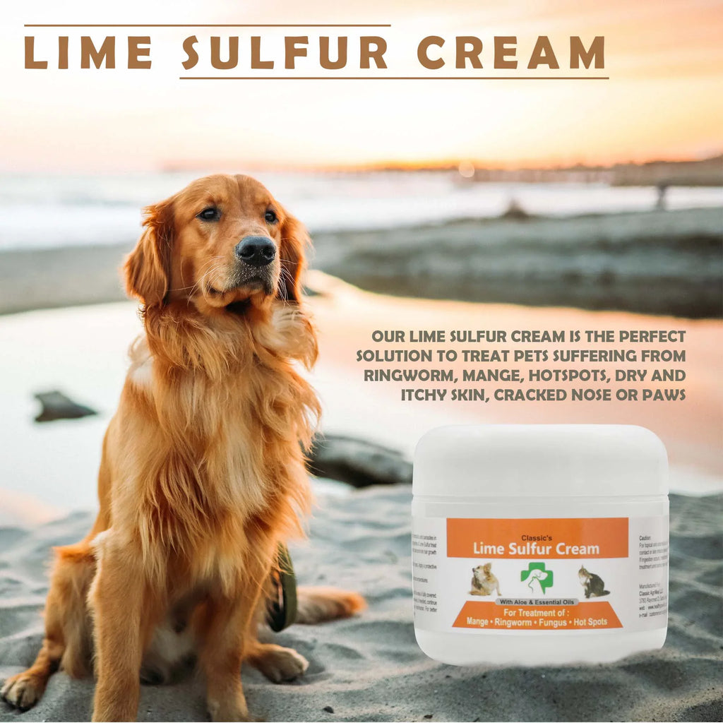 Healthy Paw Life - Lime Sulfur Dip Pet Skin Ointment (2 oz x 2 Jars) - Pet Care for Itchy and Dry Skin - Safe Cream Ointment for Dog, Cat, Puppy, Kitten, Horse (2 oz x 2) (2 oz x 2)