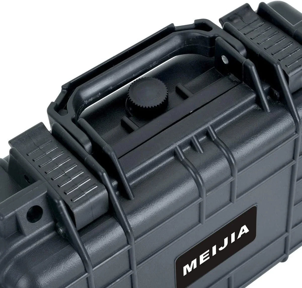 MEIJIA Portable All Weather IP67 Waterproof Protective Hard Case, Small Camera Case,Dry Case with Customizable Foam,Fit Use of Drones, Camera,Equipments, 11.65 x8.35 x3.78 (Elegant Black)