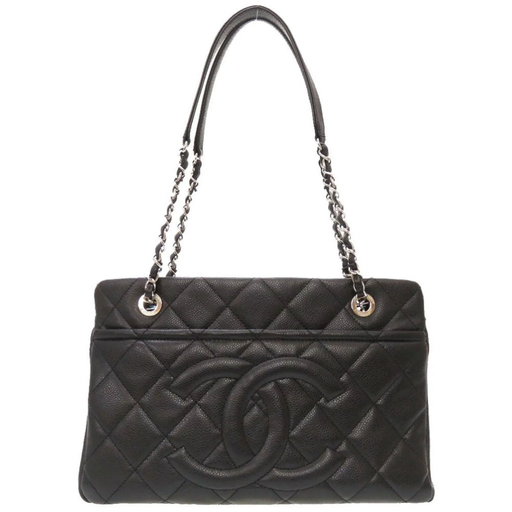 Pre-Owned Chanel Caviar Skin Matelasse Black 17th Series A67294 Silver Chain Tote Bag Cocomark (Good)