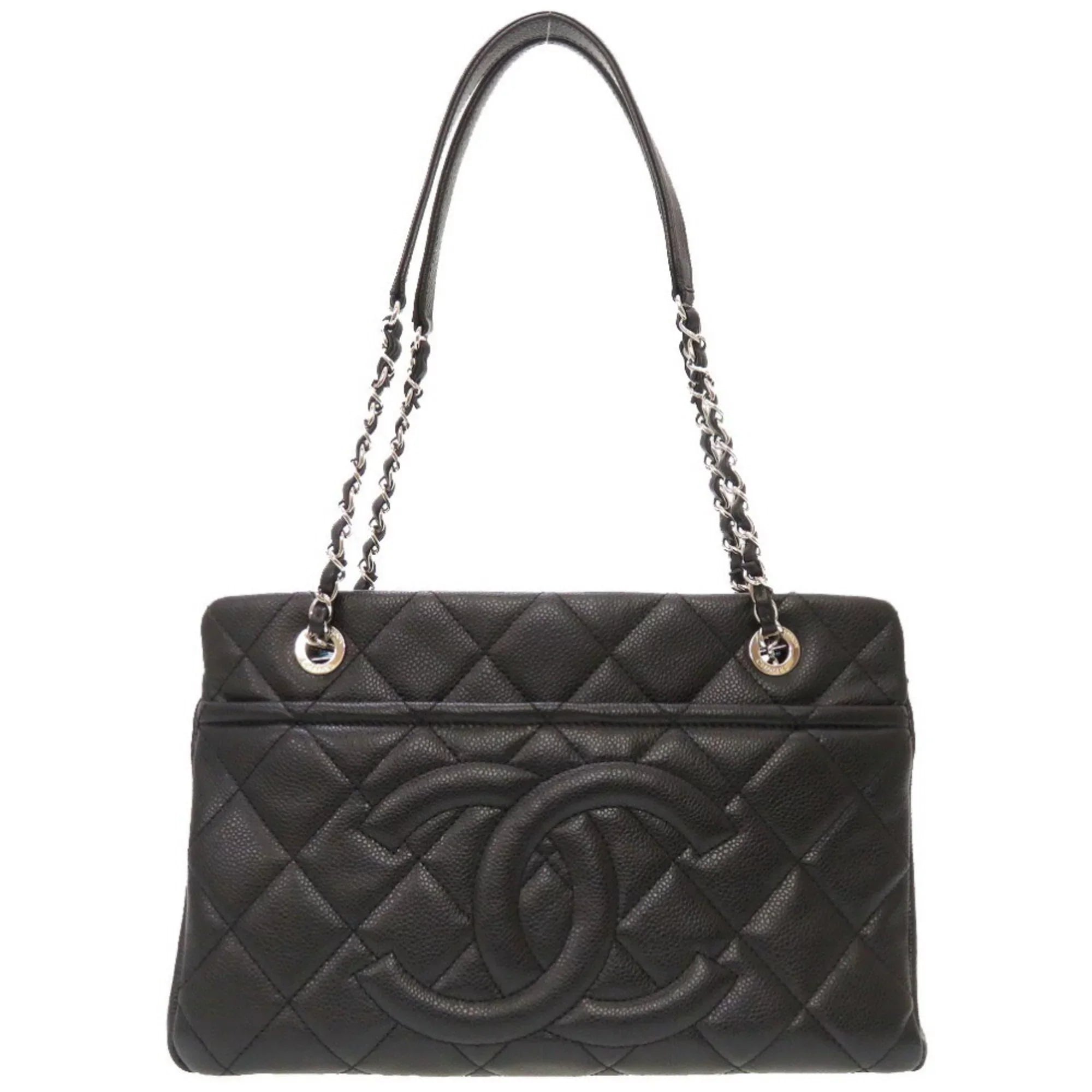 Pre-Owned Chanel Caviar Skin Matelasse Black 17th Series A67294 Silver Chain Tote Bag Cocomark (Good)