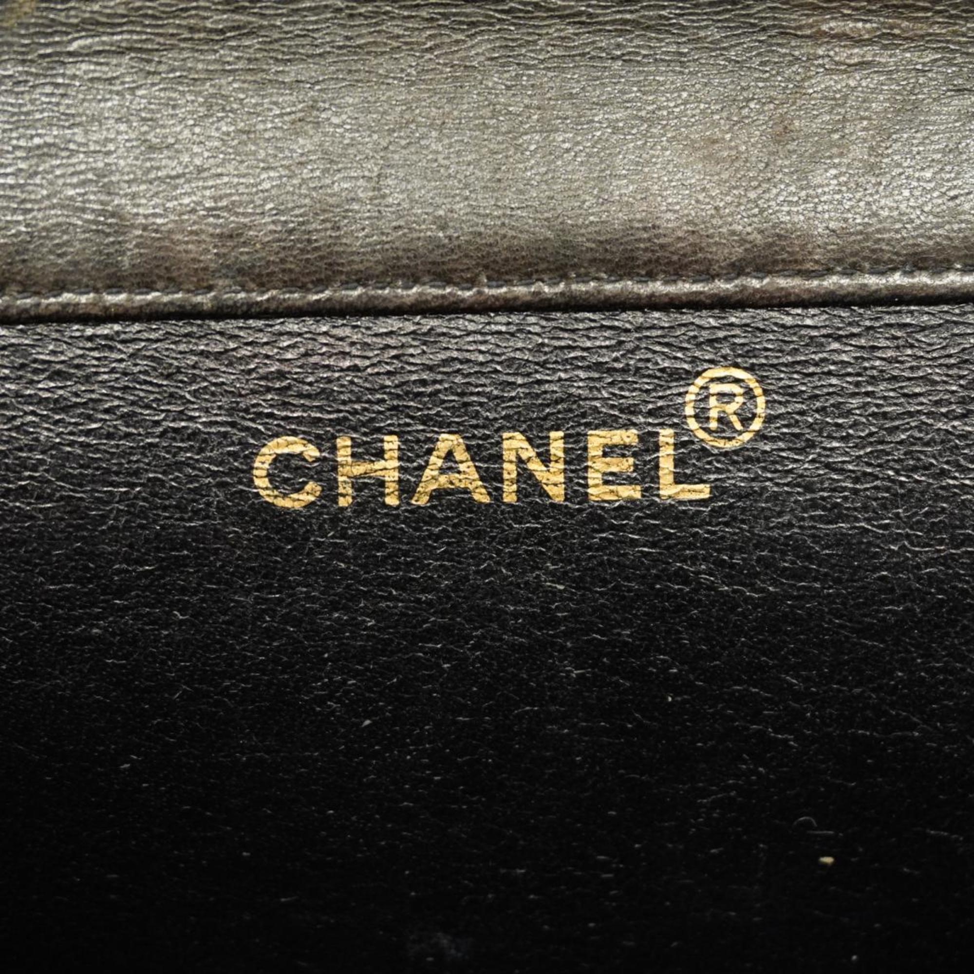 Pre-Owned Chanel Shoulder Bag Matelasse Double Face W Chain Lambskin Black Women's (Good)