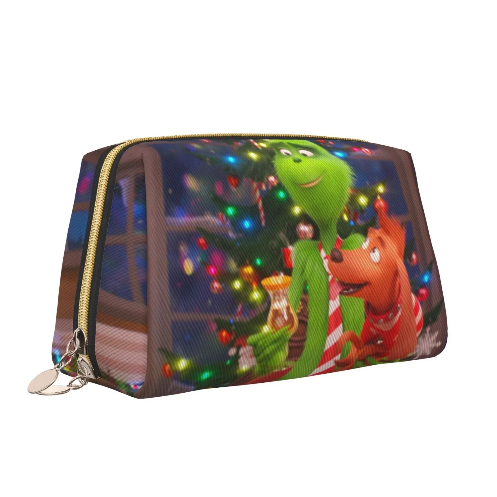 Film Grinch Cosmetic Bag Makeup Organizer Leather Portable Pouch Gift Travel Toiletry Bag Storage Purse