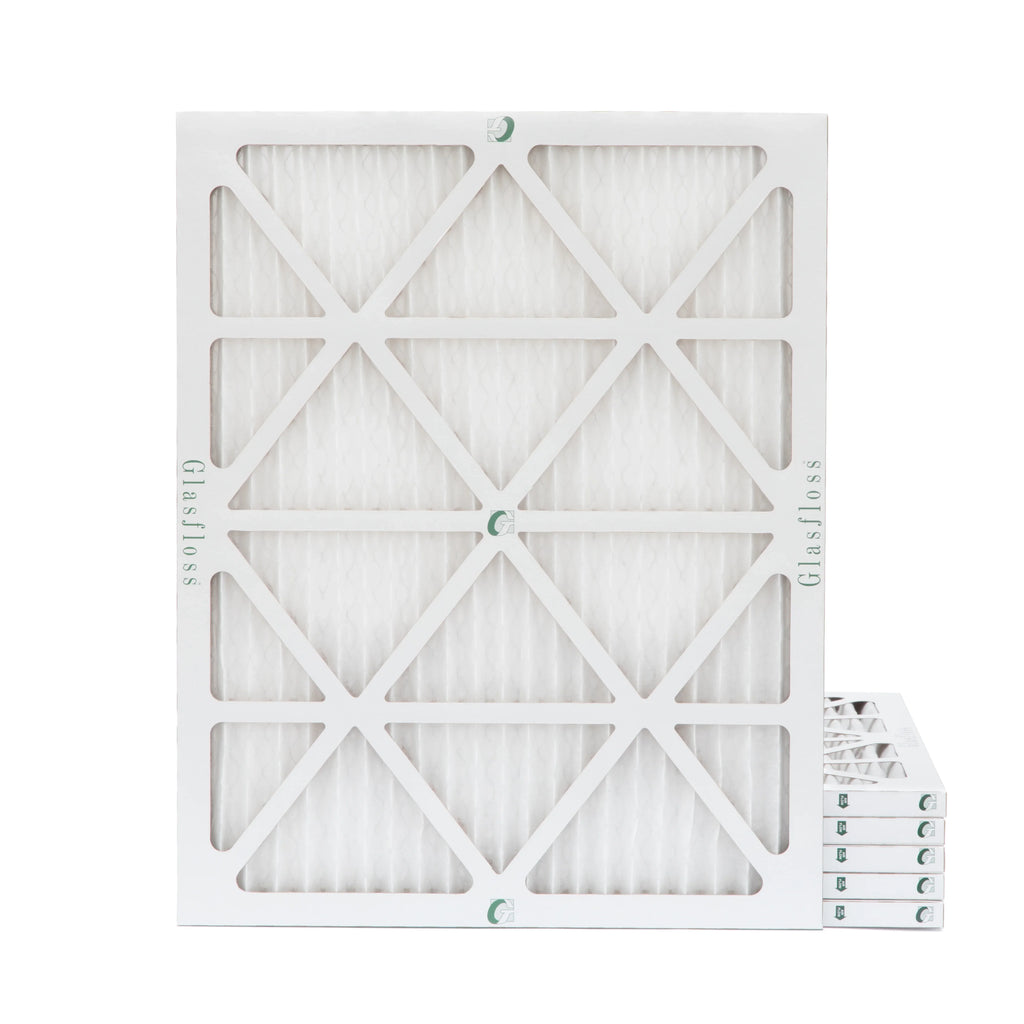 6 Pack of 16x20x1 MERV 10 Pleated Air Filters by Glasfloss. Actual Size: 15-1/2 x 19-1/2 x 7/8