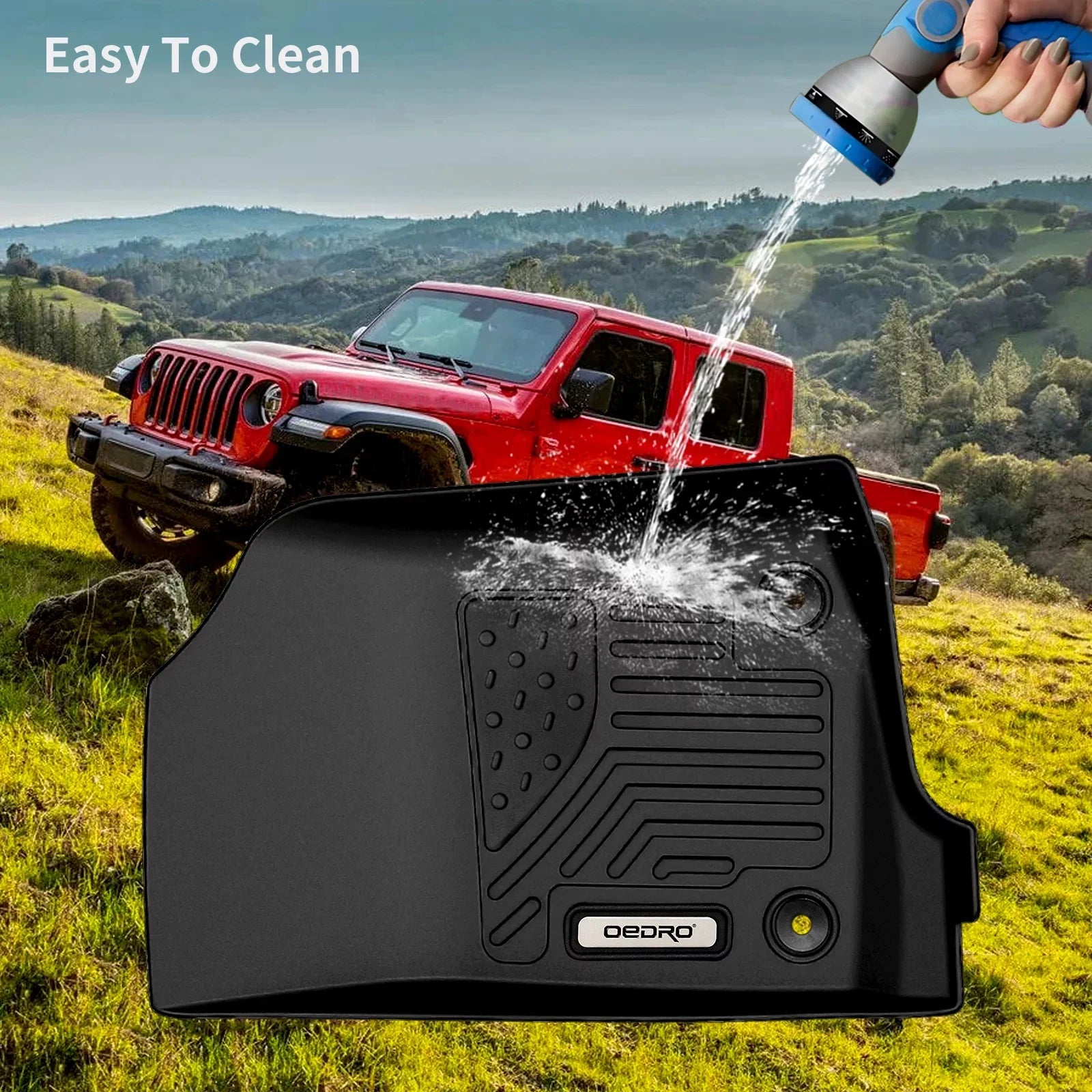 Ledkingdomus Floor Mats Liners for 20-23 Jeep Gladiator 4 Door TPE Floor Carpet