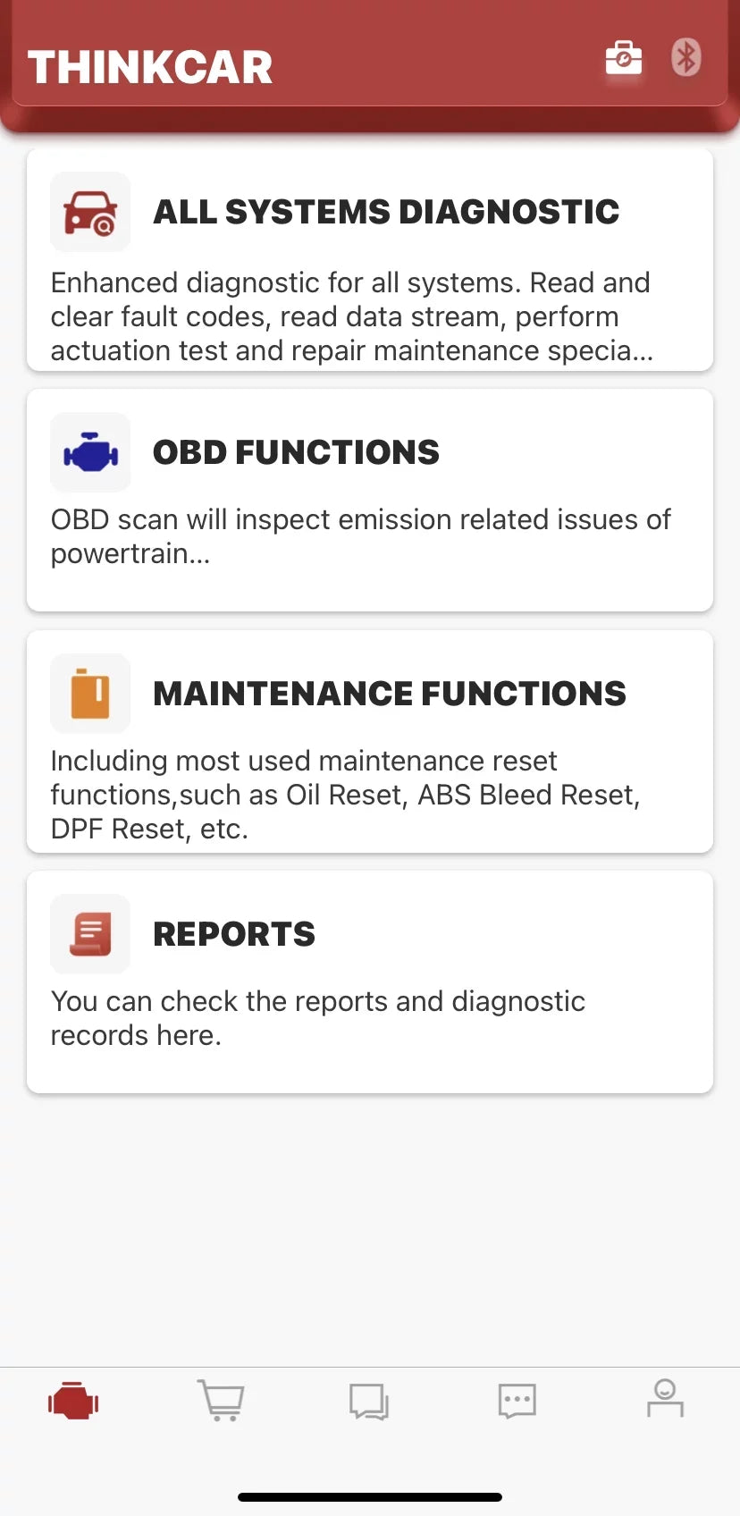 Bluetooth OBD2 Scanner Full Systems Car Diagnostic Tool Code Reader (2 Year Software Included) 15 Maintenance Functions for Cars Since 1996- THINKCAR  THINKDIAG