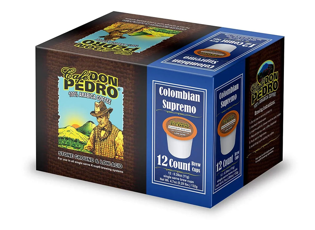 Cafe Don Pedro Assortment Pack Arabica Low-Acid Coffee Pods 72 Ct. - Compatible With Keurig K-cup Coffee Maker - Try 6 Different Coffees 12 Cups of Each - 100% Arabica