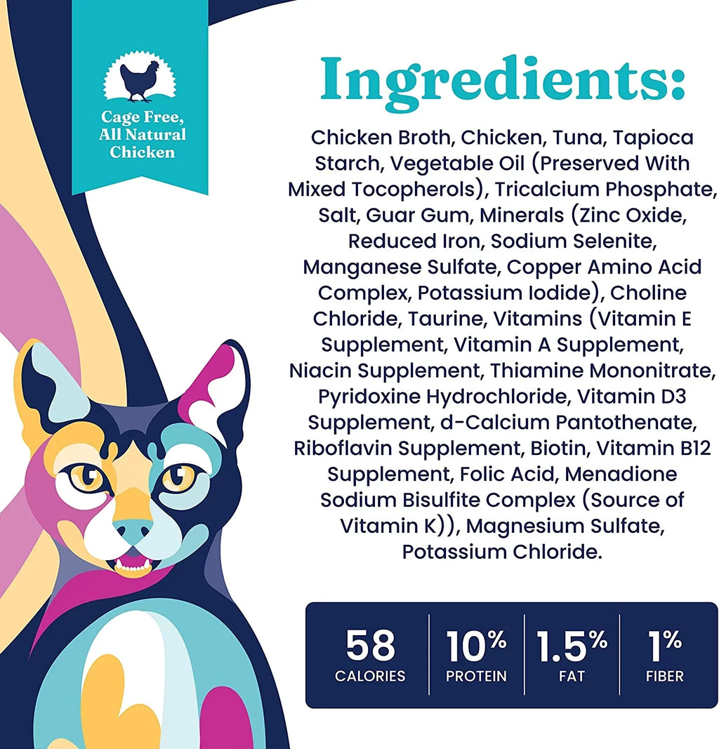 Solid Gold Canned Cat Food - Nature's Harmony Wet Cat Food Shreds in Gravy - Grain & Gluten Free Cat Wet Food Made with Real Chicken & Tuna for Sensitive Stomach Support & Digestive Health - 24 Pack