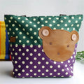 Blancho Bedding  Bear-Green - Blancho Applique Kids Fabric Art Tote Bag & Shopper Bag Green