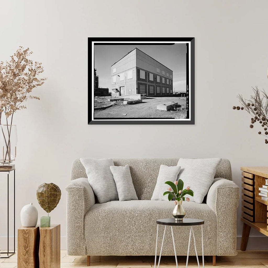 Historic Framed Print, Rocky Mountain Arsenal, Chlorine Evaporator & Storage Building, 800 feet South of December Seventh Avenue; 600 fee, Commerce City, Adams County, CO - 2, 17-7/8" x 21-7/8"