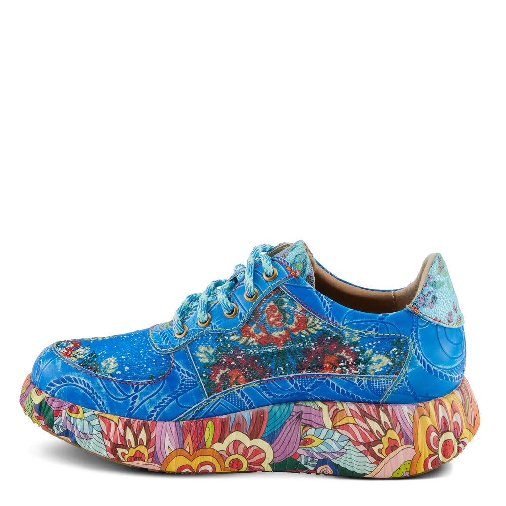 Spring Step L'Artiste Women's CAFFEY Multicolored Fashion Sneakers | Unique Energetic Patterns Blue Multi EU 42 / US 10.5-11