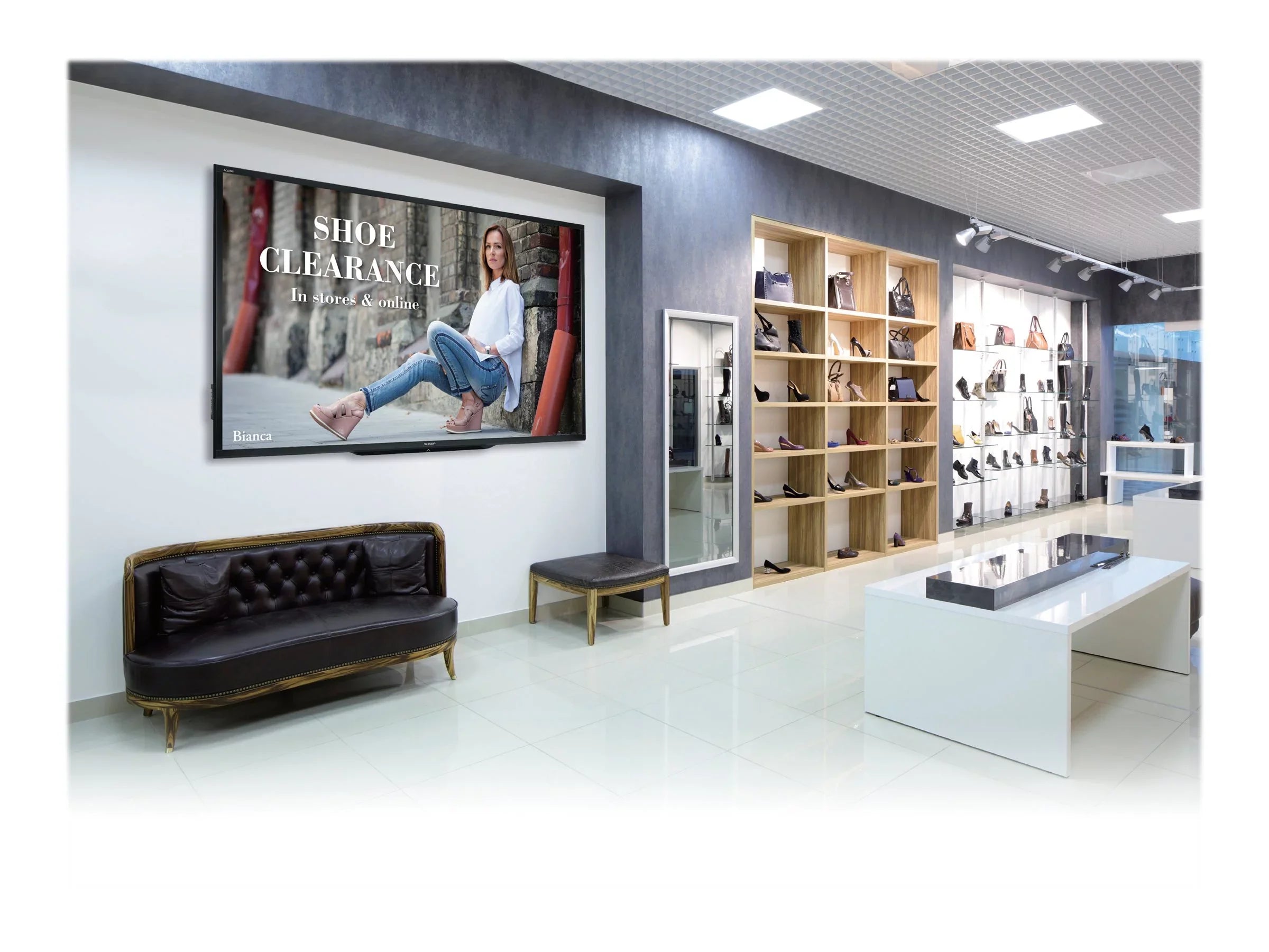 Sharp PN-LE901 - 90" Diagonal Class (90.02" viewable) LED-backlit LCD TV - digital signage - 1080p (Full HD) 1920 x 1080