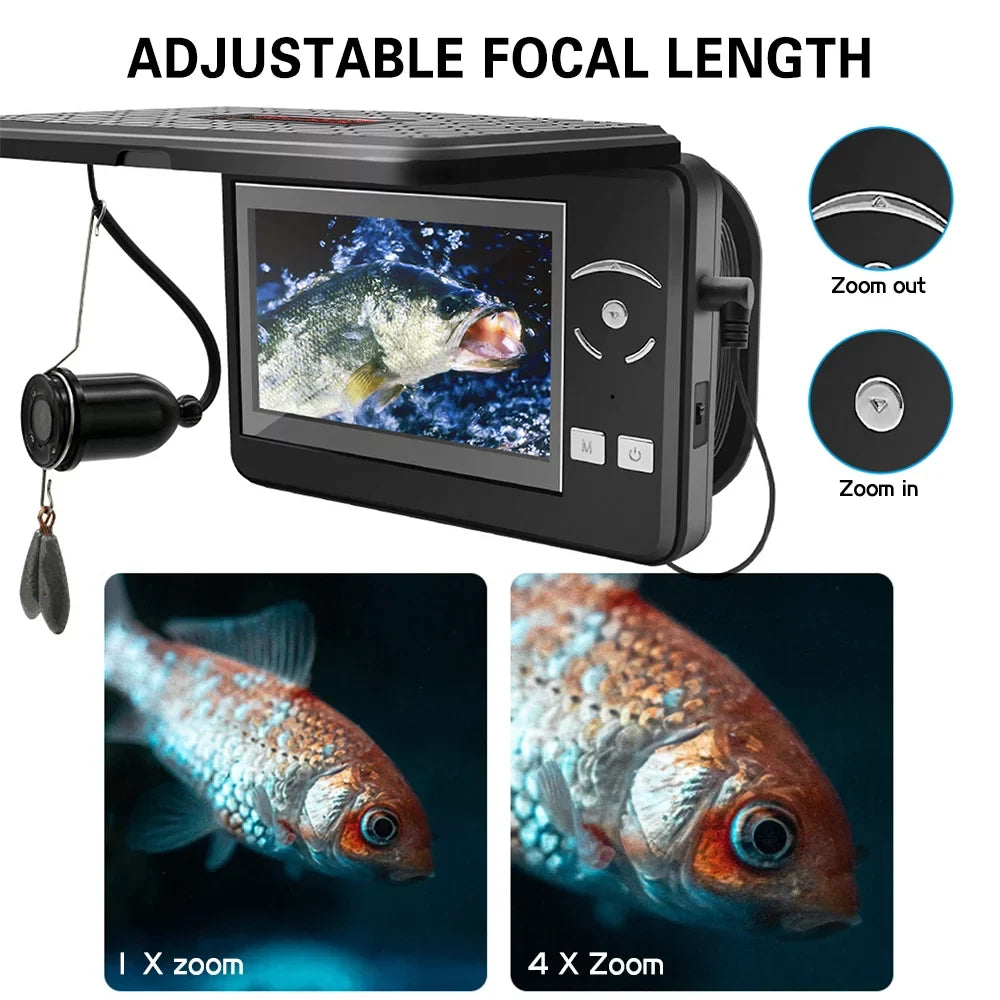 Portable Underwater Fishing Camera Waterproof 720P Fish Finder with LCD Screen Ideal for Sea Boat Fishing