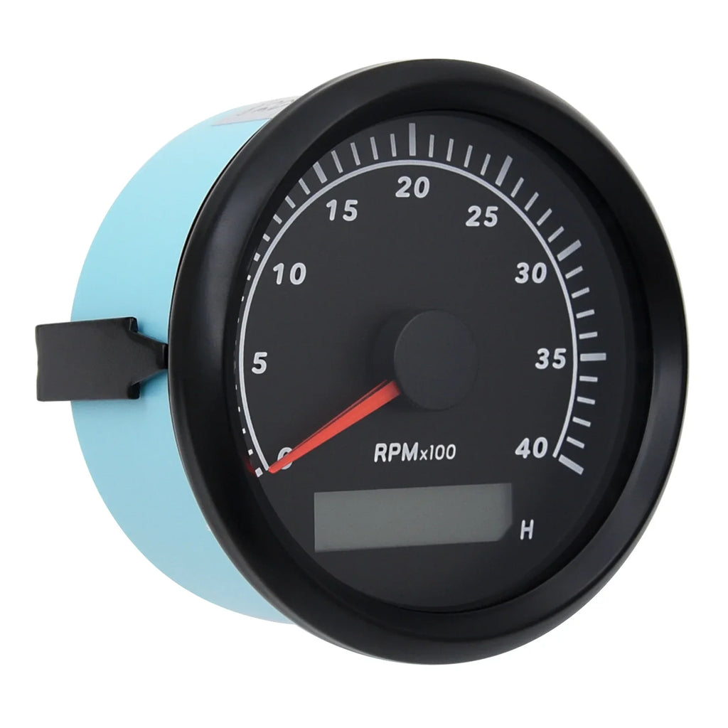 Geloo Marine Tachometer Hour Meter Waterproof Tachometer Gauge 0-4000RPM 85mm for Car Boat Truck RV