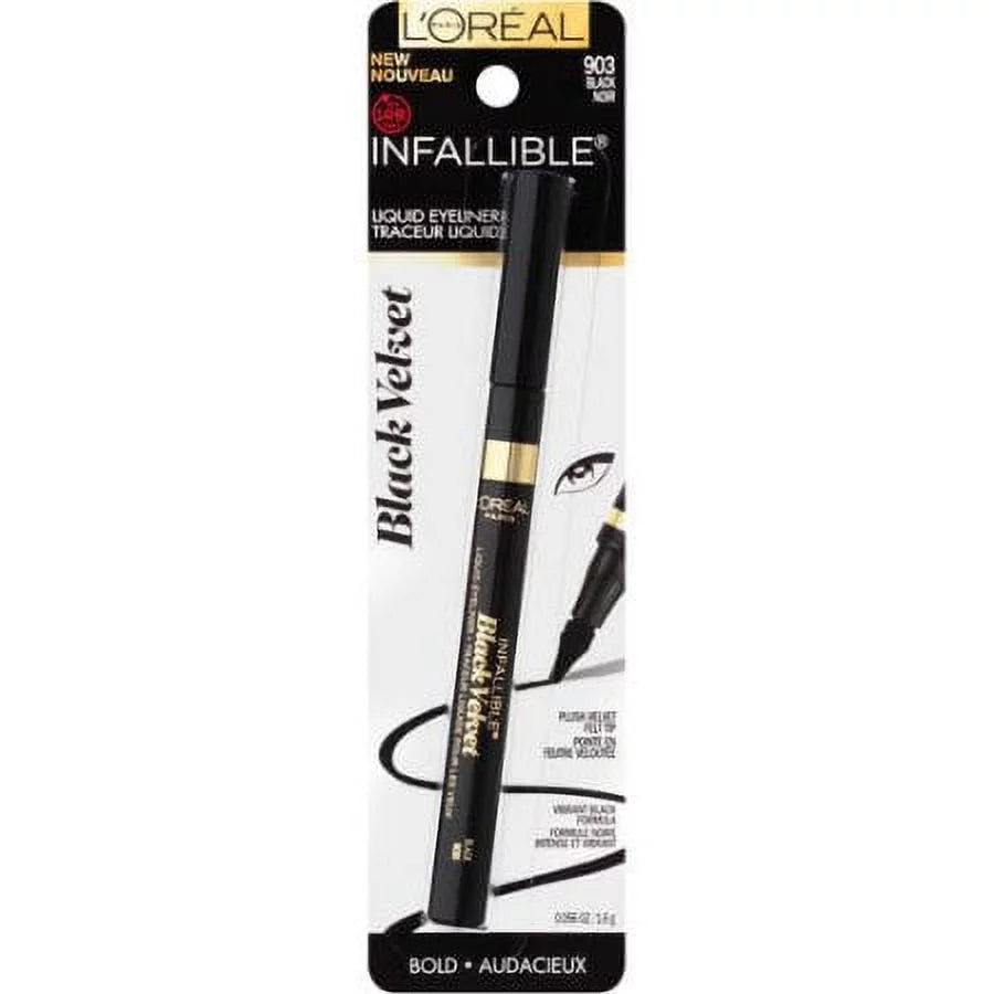 L'Oreal Paris Cosmetics Infallible Velvet Liner, Black, 0.56 Ounce