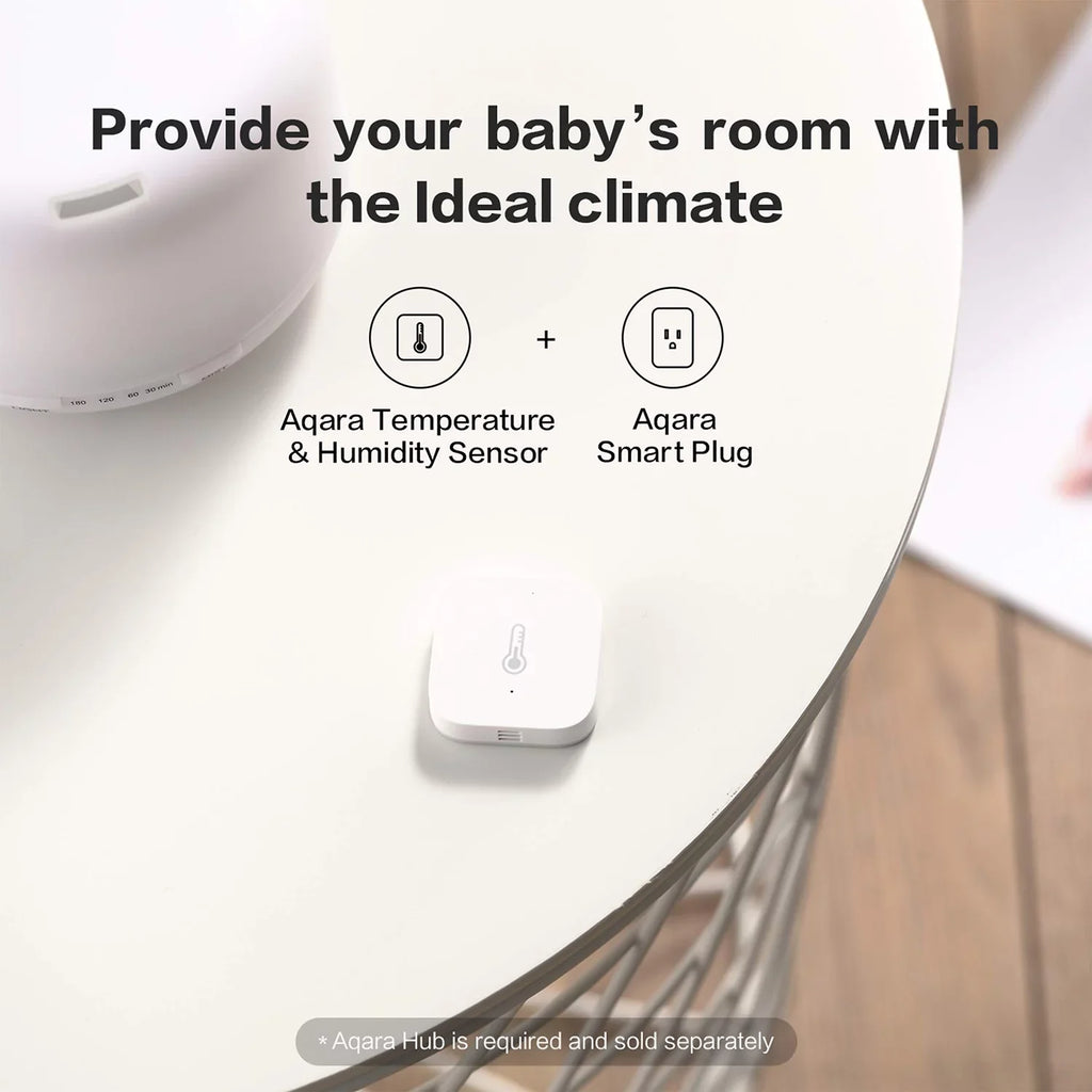 Temperature Sensor Smart Aqara Humidity Sensor for Remote Monitoring and Home Automation REQUIRES AQARA HUB Compatible with Apple HomeKit