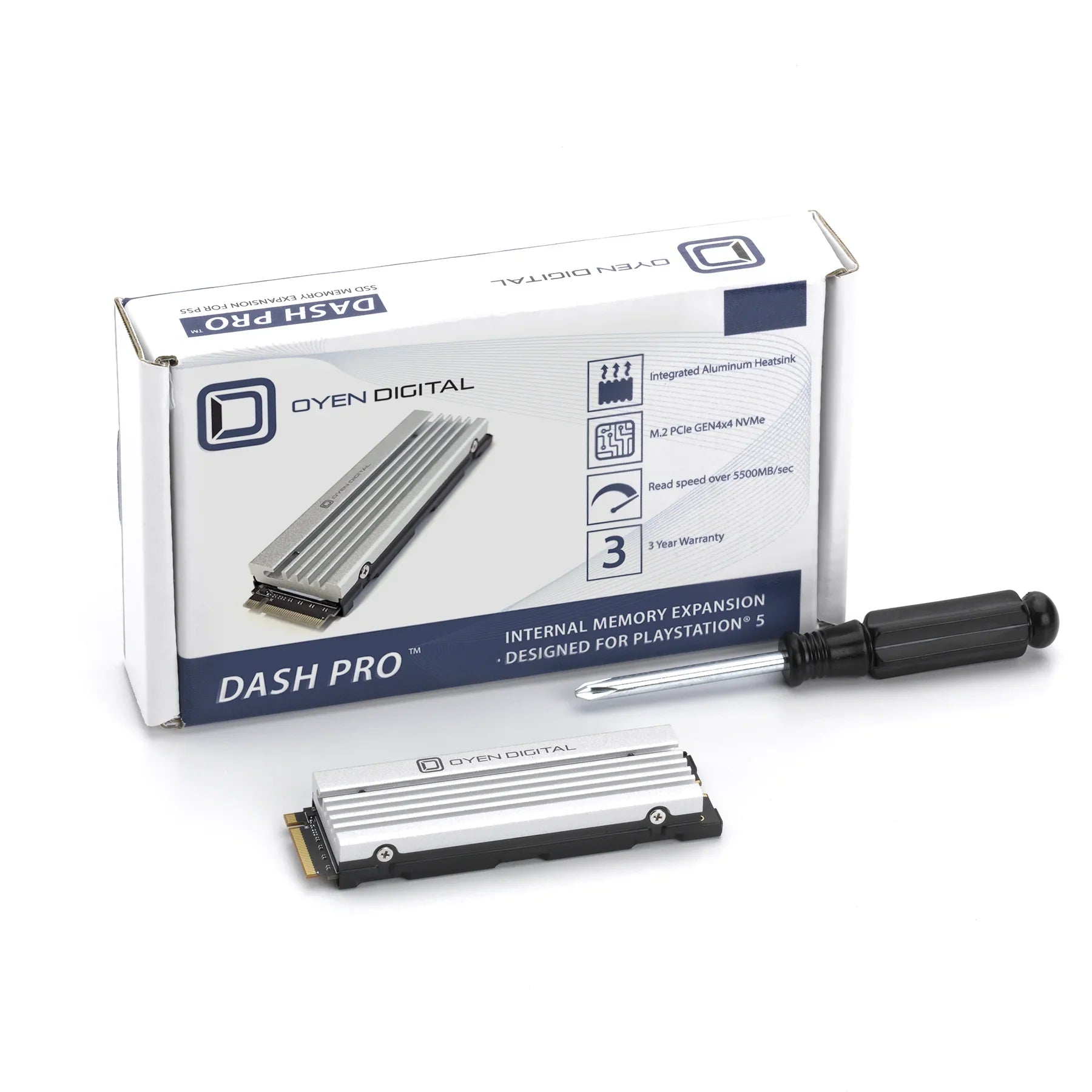 Dash Pro 8TB NVMe PCIe SSD with Heatsink, Compatible with Sony PS5 Internal M.2 Slot