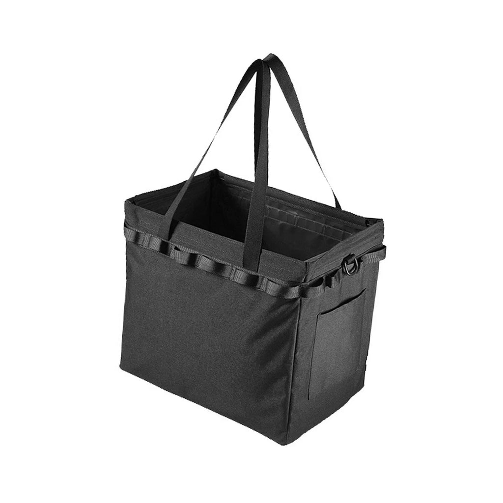 Outdoor Picnic Storage Bag Handbag Foldable Travel Garage Trunk Organizer Black 36.5x24.5x32.5cm for Camper, Travel, RV Multifunctional
