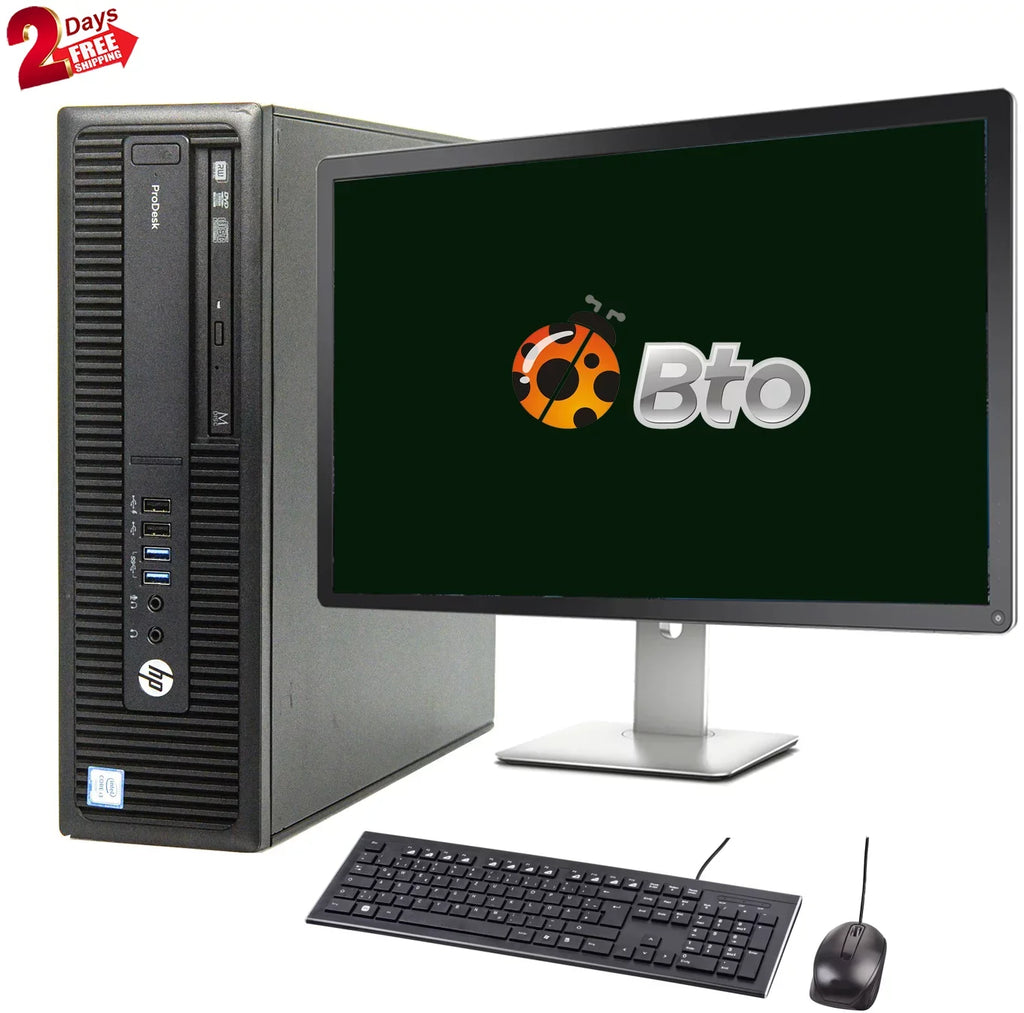 Repaired HP 600 G2 Desktop Computer Chipset Pentium G4400 3.3GHz CPU 8GB Ram, 2TB HDD, New 20" LCD, Keyboard & Mouse, WiFi, DVD, Win10 Pro PC (Refurbished)