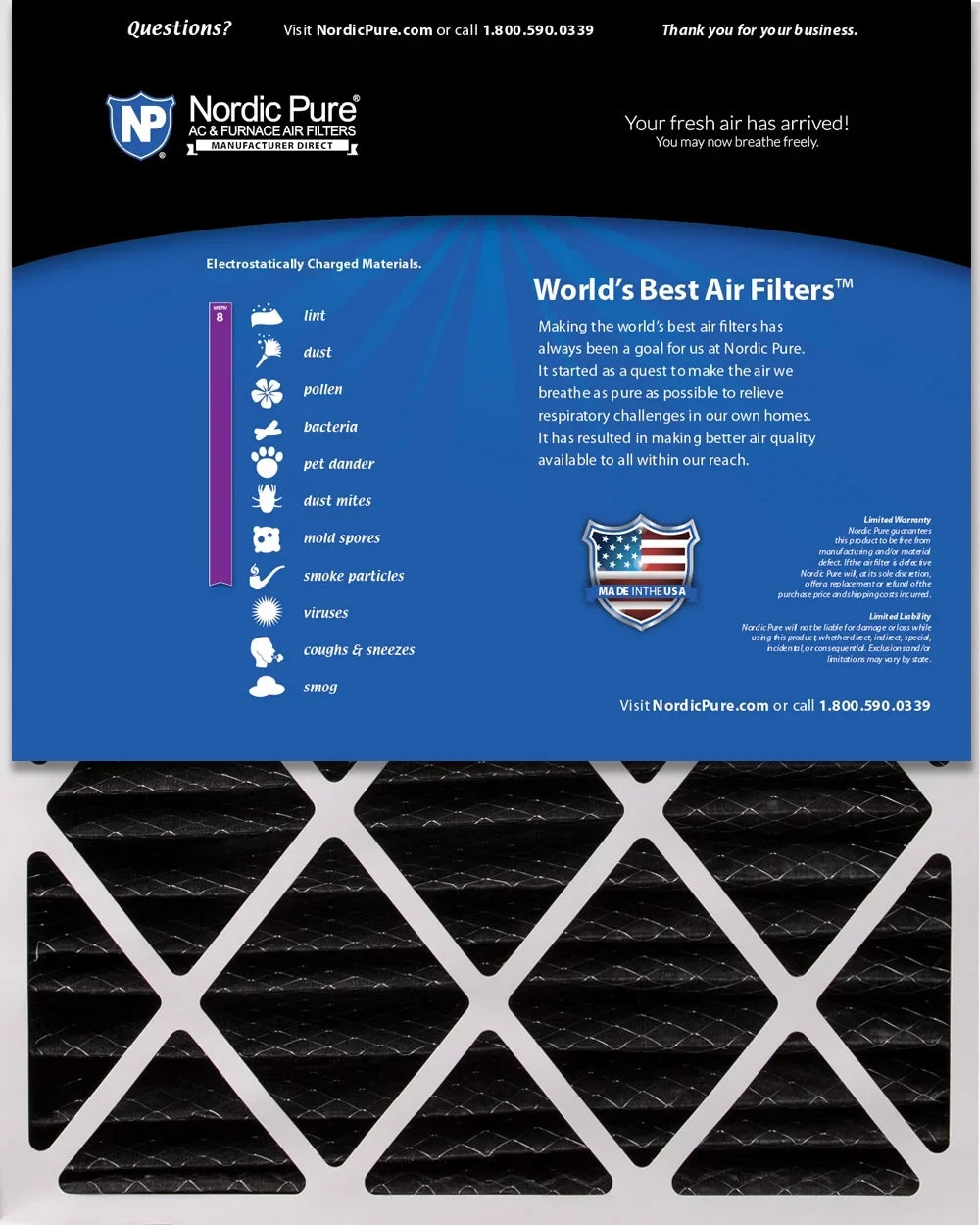 16x28x6 Aprilaire Space-Gard 2400 Replacement Air Filter MERV 8 + Carbon 1 Pack