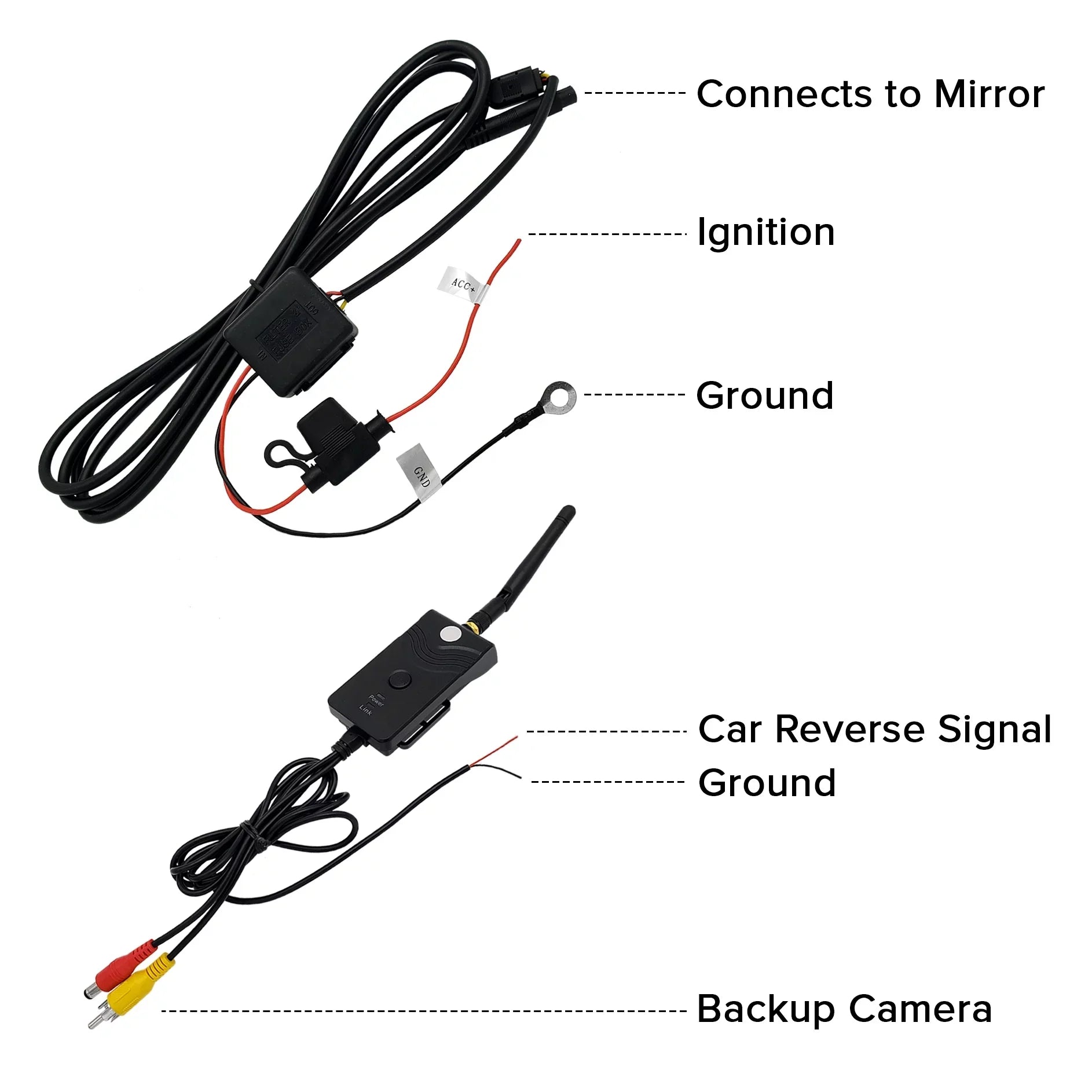 Master Tailgaters OEM Rear View Mirror with 4.3" LCD Screen & Wireless Transmitter | Universal Fit Mount for Cars