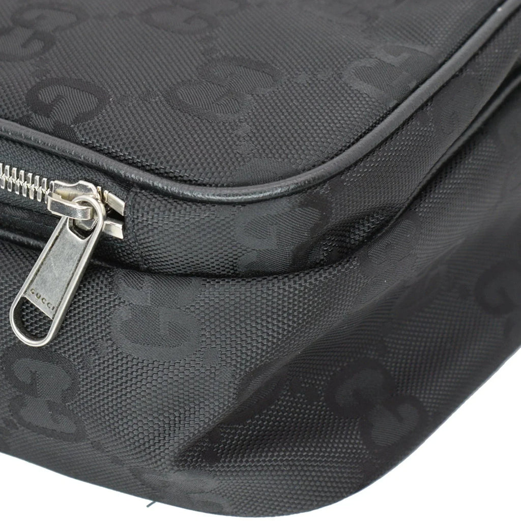 Pre-owned GUCCI Off The Grid GG Monogram Nylon Shoulder Bag Black 625858