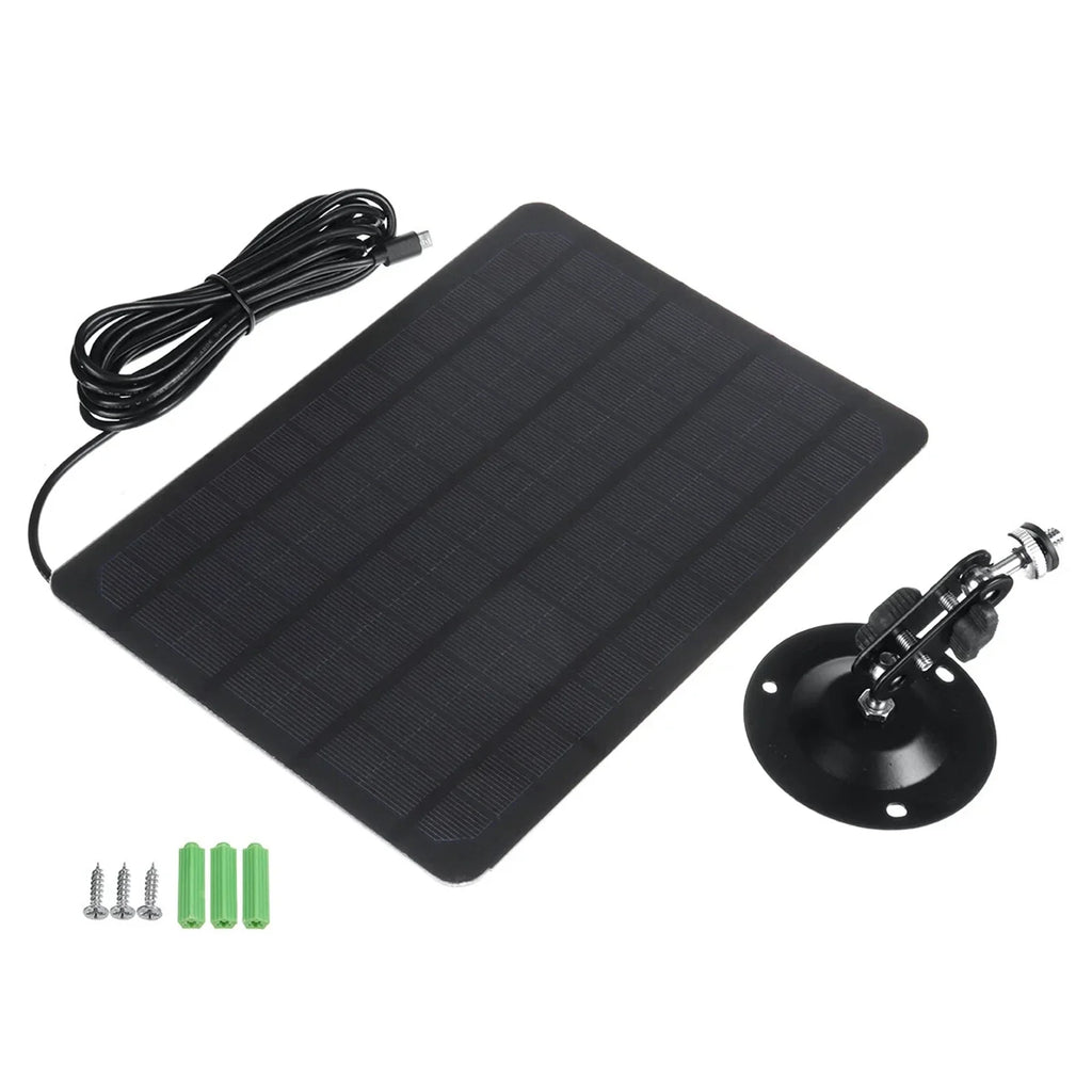 Shinysix USB Solar Panel 10W 6V Monocrystal Silicon Charging Plate, 360-degree Rotation, Waterproof, Wall Mounted for USB Camera