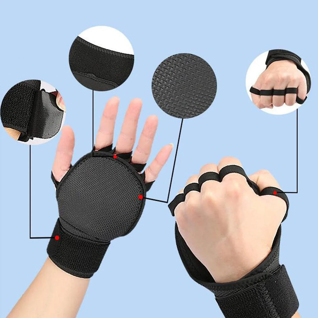 AMLESO 5xGymnastics Hand Grips Power Lifting Grips for Shrugs Deadlifting Kettlebells