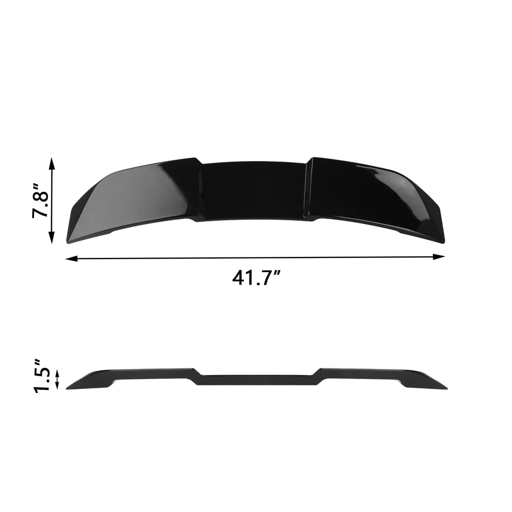 Xotic Tech 1pc Glossy Black V-Style ABS Plastic Duckbill Trunk Spoiler Molding Trim Compatible with Honda Civic Hatchback 2017-2021