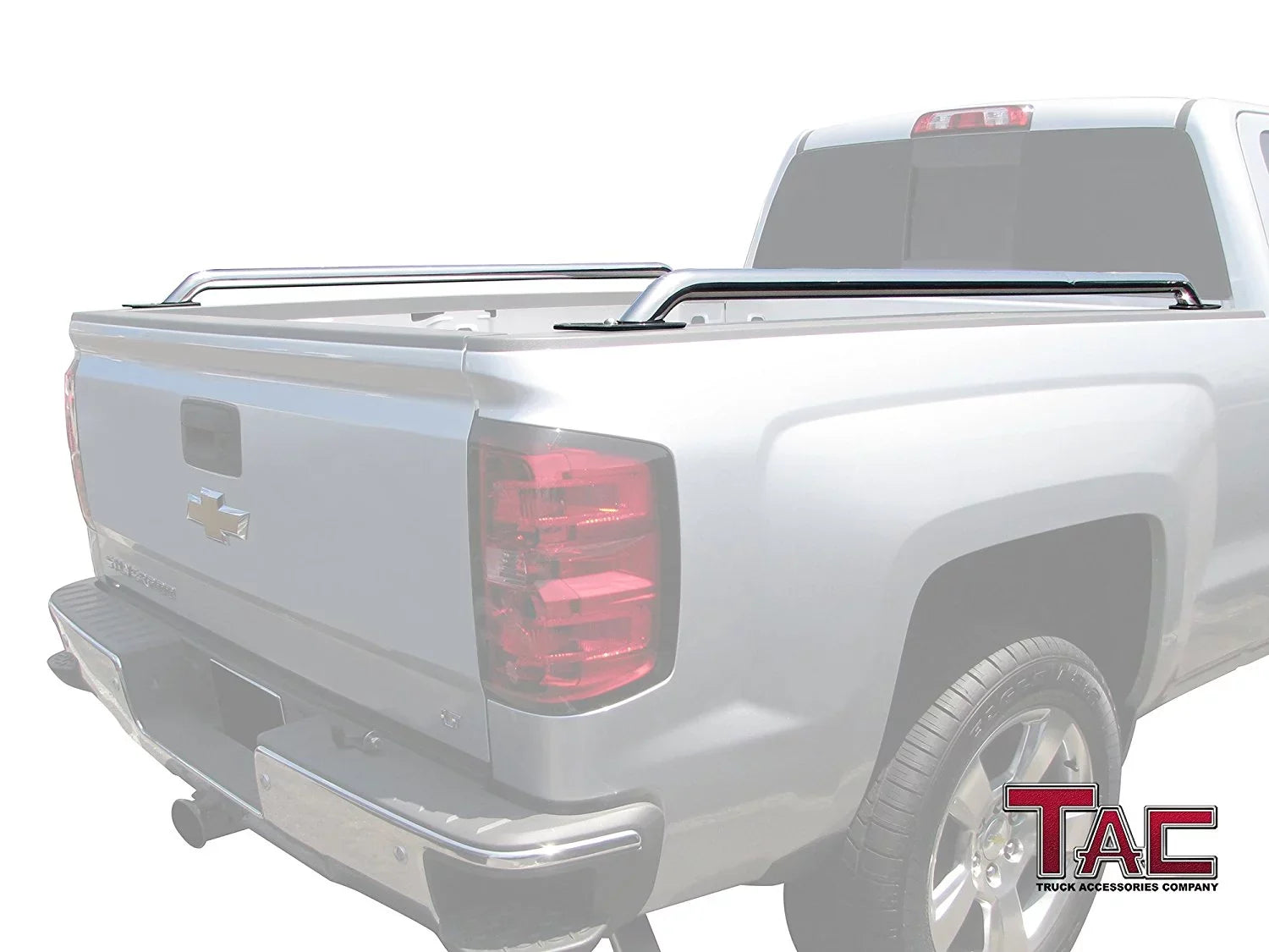 TAC Bed Rails Fit 2014-2024 Chevy Silverado/GMC Sierra 1500 6.5ft Standard Bed(Excl. Denali CarbonPro Editions) 304 Stainless Steel Truck Side Rails Accessories 2pcs