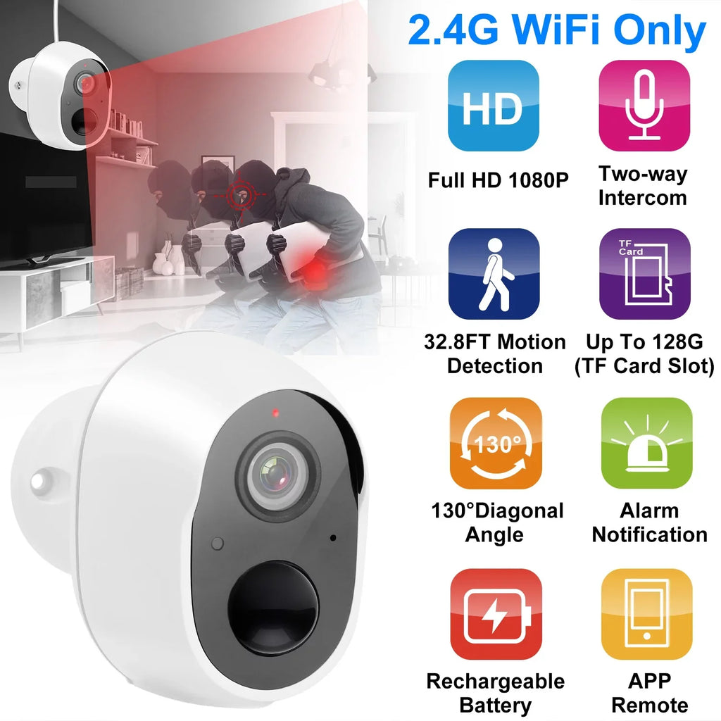 iNova 1080P FHD WiFi IP Camera Two-Way Audio Security Surveillance Camera IP65 Waterproof