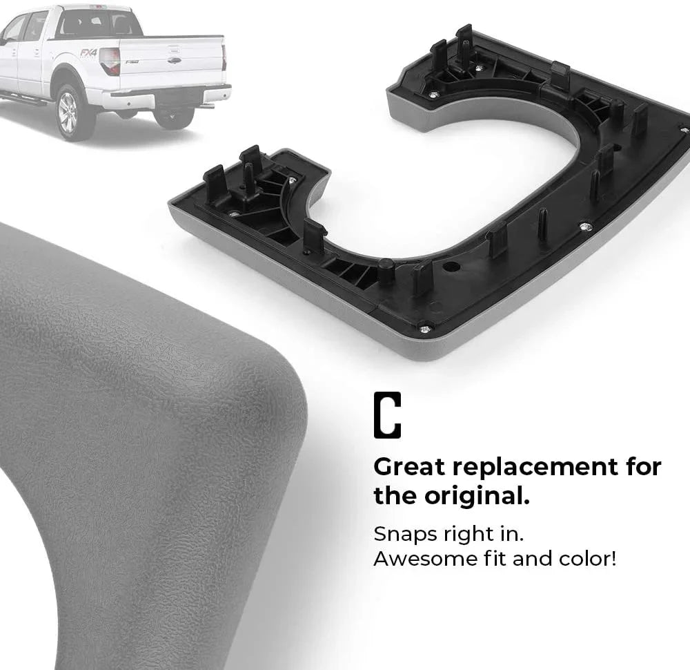 JOYTUTUS Center Console Cup Holder Replacement Pad Fits F150, Bench Seat Center Console Parts Replacement (Gray)
