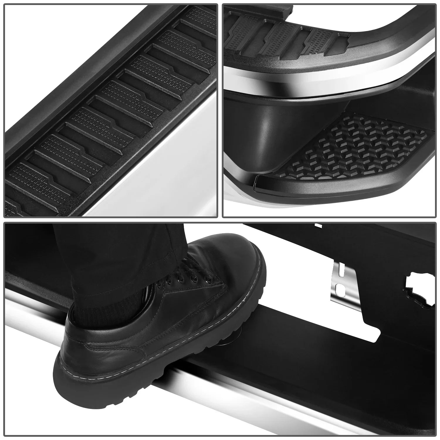 DNA Motoring STEPBUM-10067 For 2019-2023 Silverado Sierra Chrome Rear Step Bumper With Dual Exhaust Cutouts