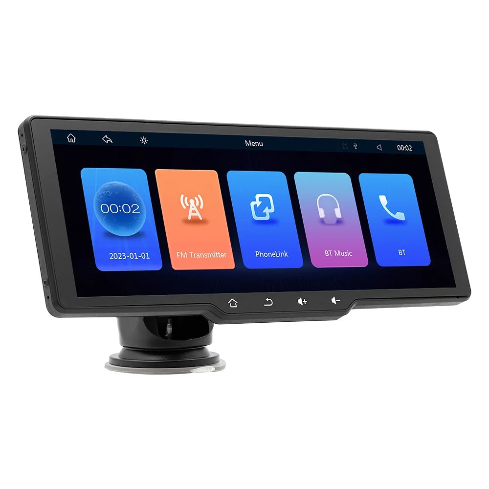 moobody Portable Wireless CarPlay Multi-language Car Video Recorder Car Camera Auto Camcorder 10.26in Car Rearview Camera Mobilephone APP Control Car MultiMedia Player