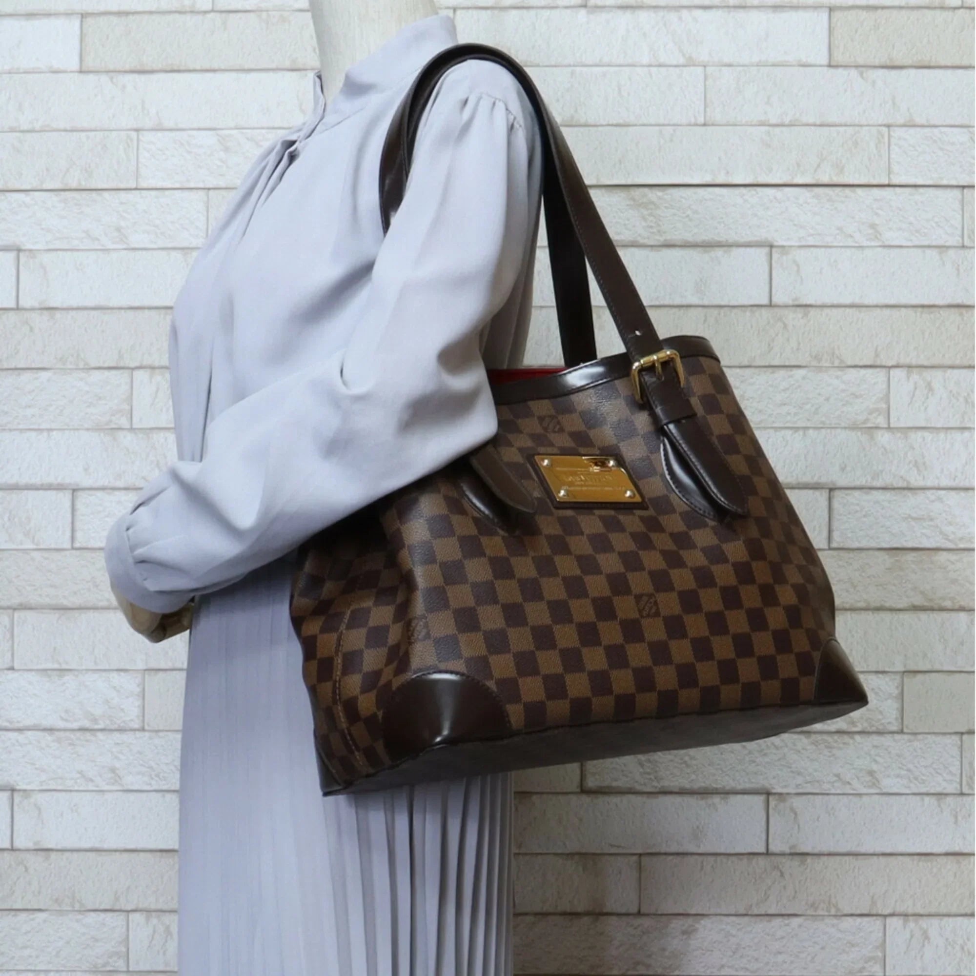 Pre-Owned Louis Vuitton Hampstead MM Damier Shoulder Bag Canvas N51204 Brown Women's LOUIS VUITTON BRB03130000004147 (Good)