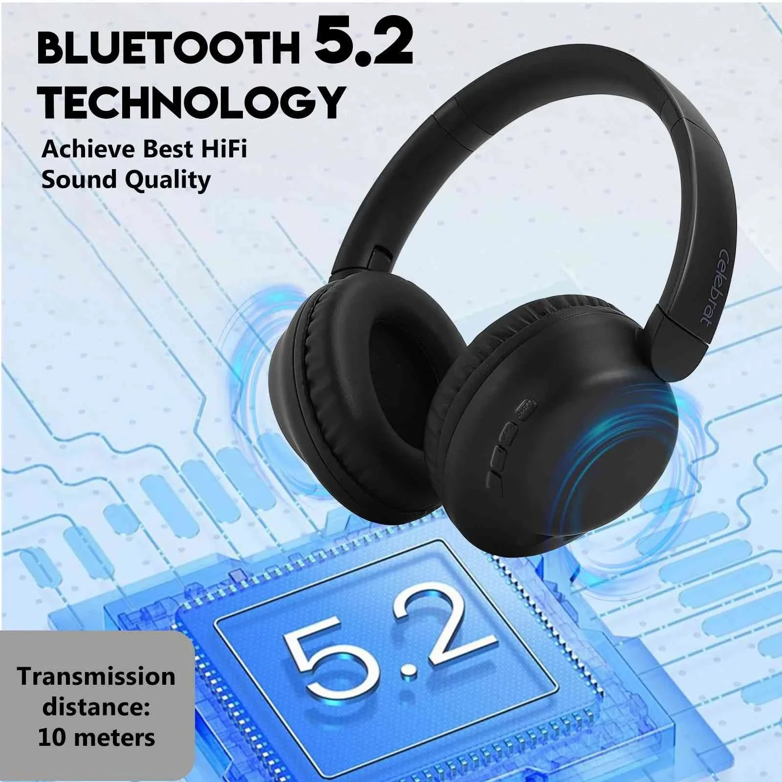 UrbanX UX991 Wireless Bluetooth Stereo Earphones High Display Quality Audio Deep Bass Superior Comfort Over The Ear Headphones with Mic for HTC Desire 628 phone Call Support