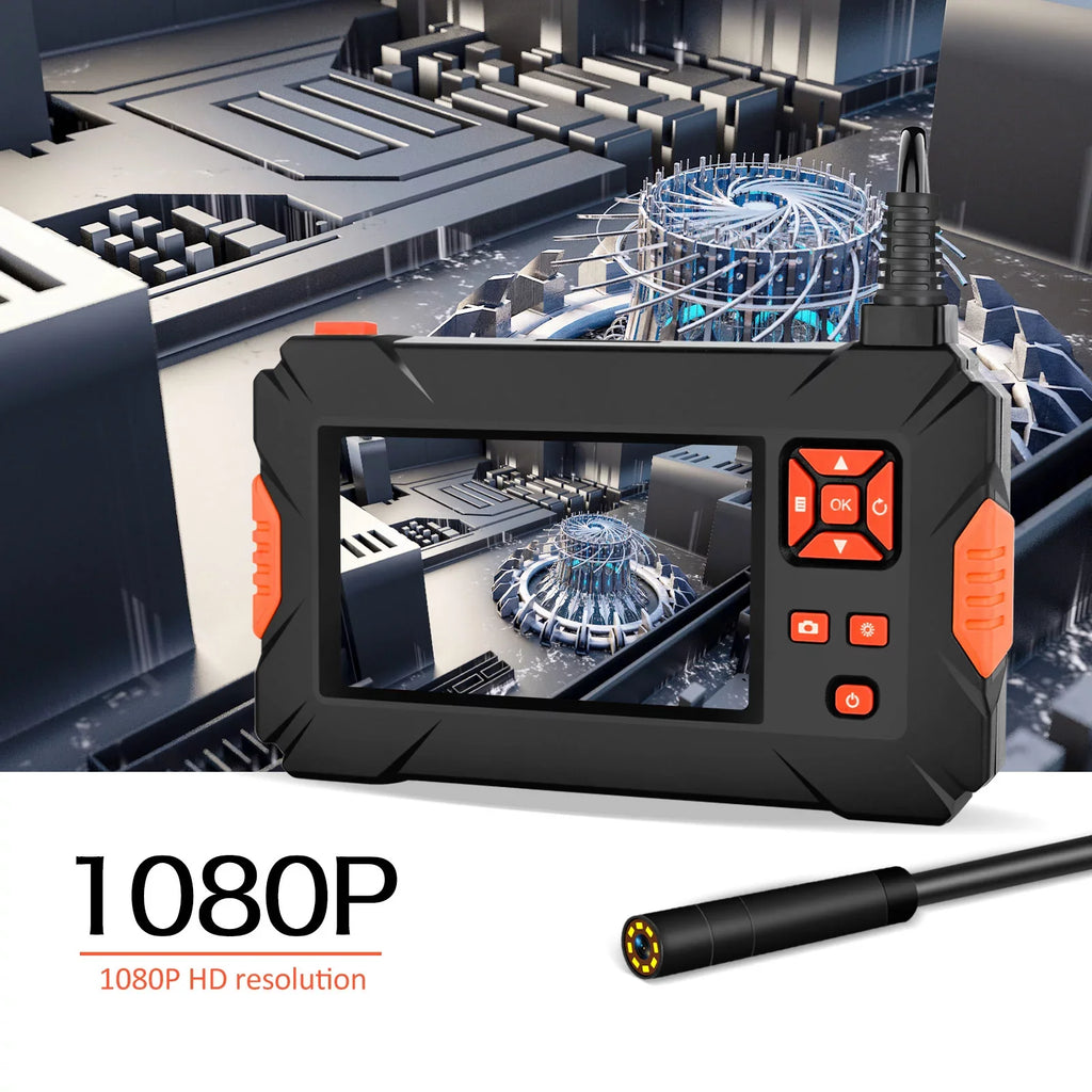 Pinnaco P130 Industrial Endoscope - Sewer Pipe Inspection Camera, Portable 4.3" Full-Color IPS Screen for Automobile Engine Maintenance
