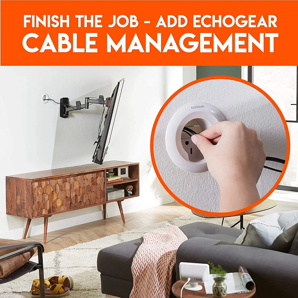 ECHOGEAR Sound Bar Mounting Brackets for TVs - Adjust Height & Depth for Maximum Compatibility Between Your TV & Soundbar - Works with with LG, Vizio, Bose, Dolby Atmos Speakers & More