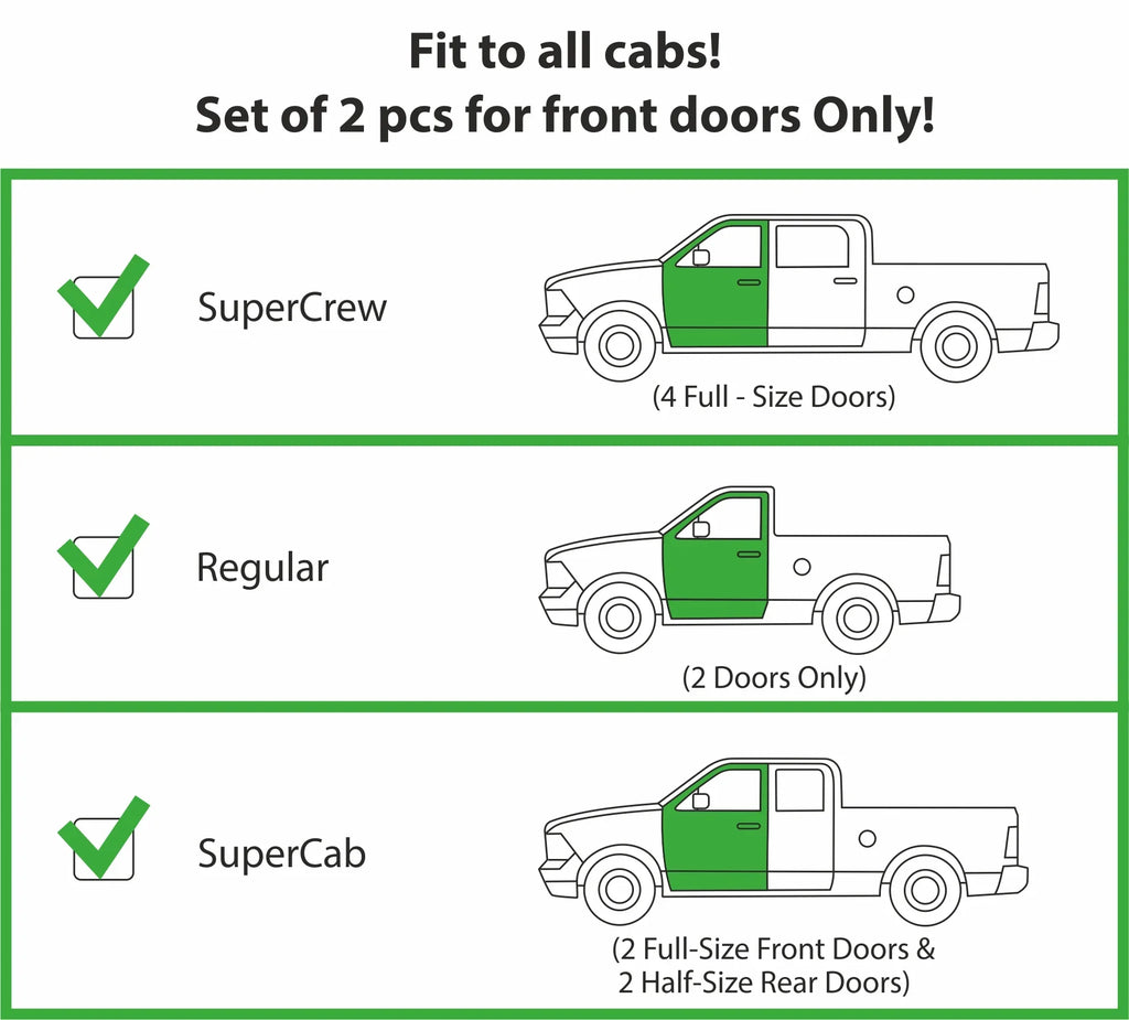 Goodyear Shatterproof in-Channel Window Deflectors for Ford F150 2021-2024 Regular Cab/SuperCrew/SuperCab, Rain Guards, Window Visors for Cars, Vent Deflector, Car Accessories, 2 pcs - GY003497